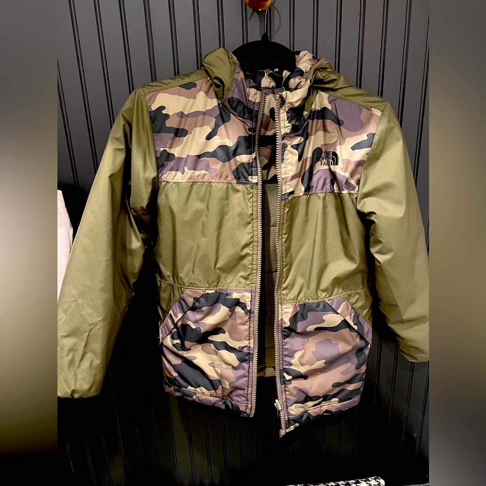 North Face camo reversible winter jacket
